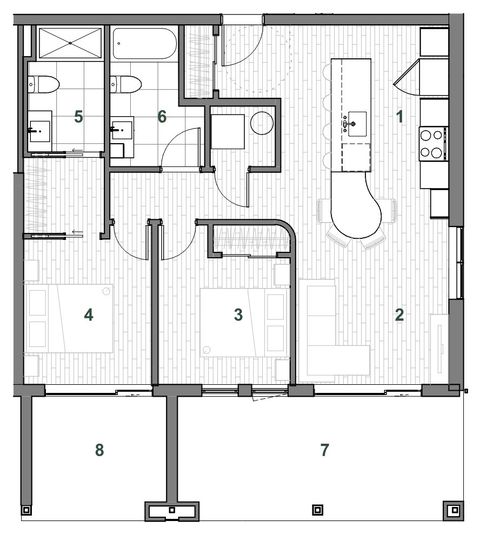 Plan — Immeuble D Unité 102