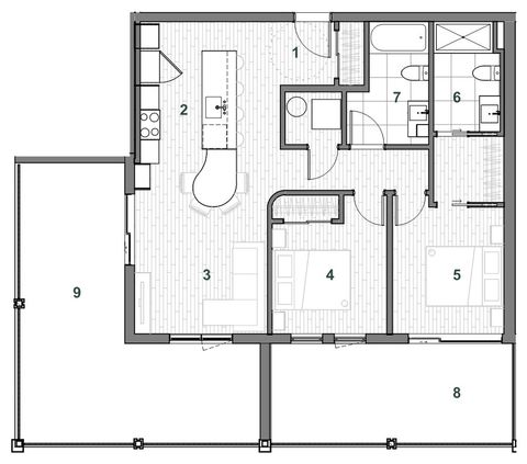 Plan — Immeuble D Unité 206