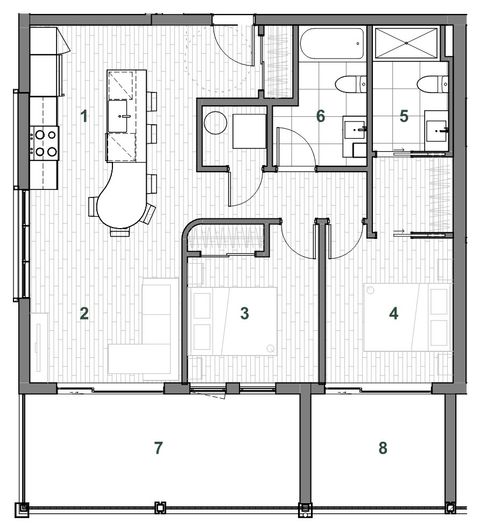 Plan — Immeuble E Unité 206